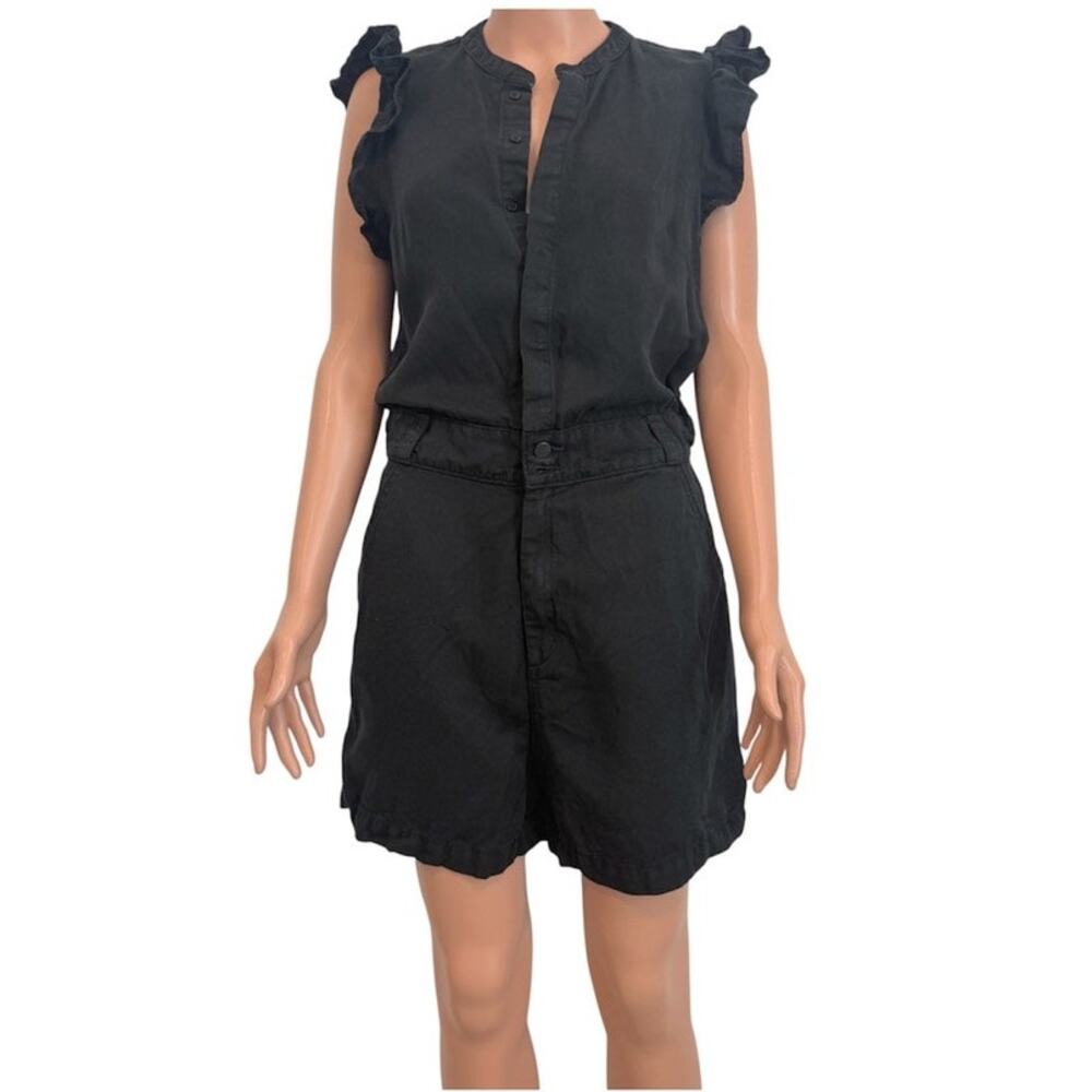 Joe's large Emilia flutter sleeve linen romper shorts one piece outfit SH 3523